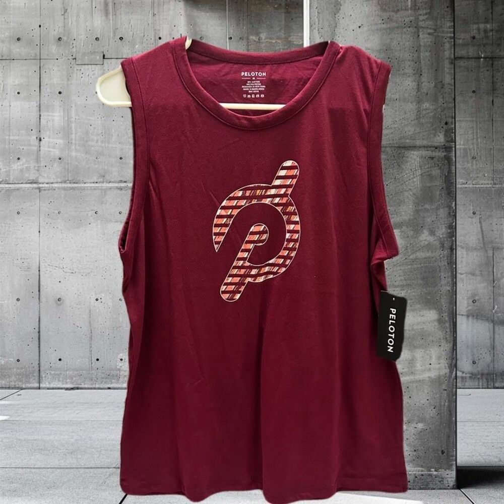 Peloton Women's Maroon Muscle Tee Tank Top M